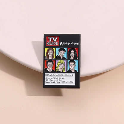 TV Guide magazine cover featuring 'Friends' characters -lapel pin enamel pin brooch for hats, bag and shirts 
